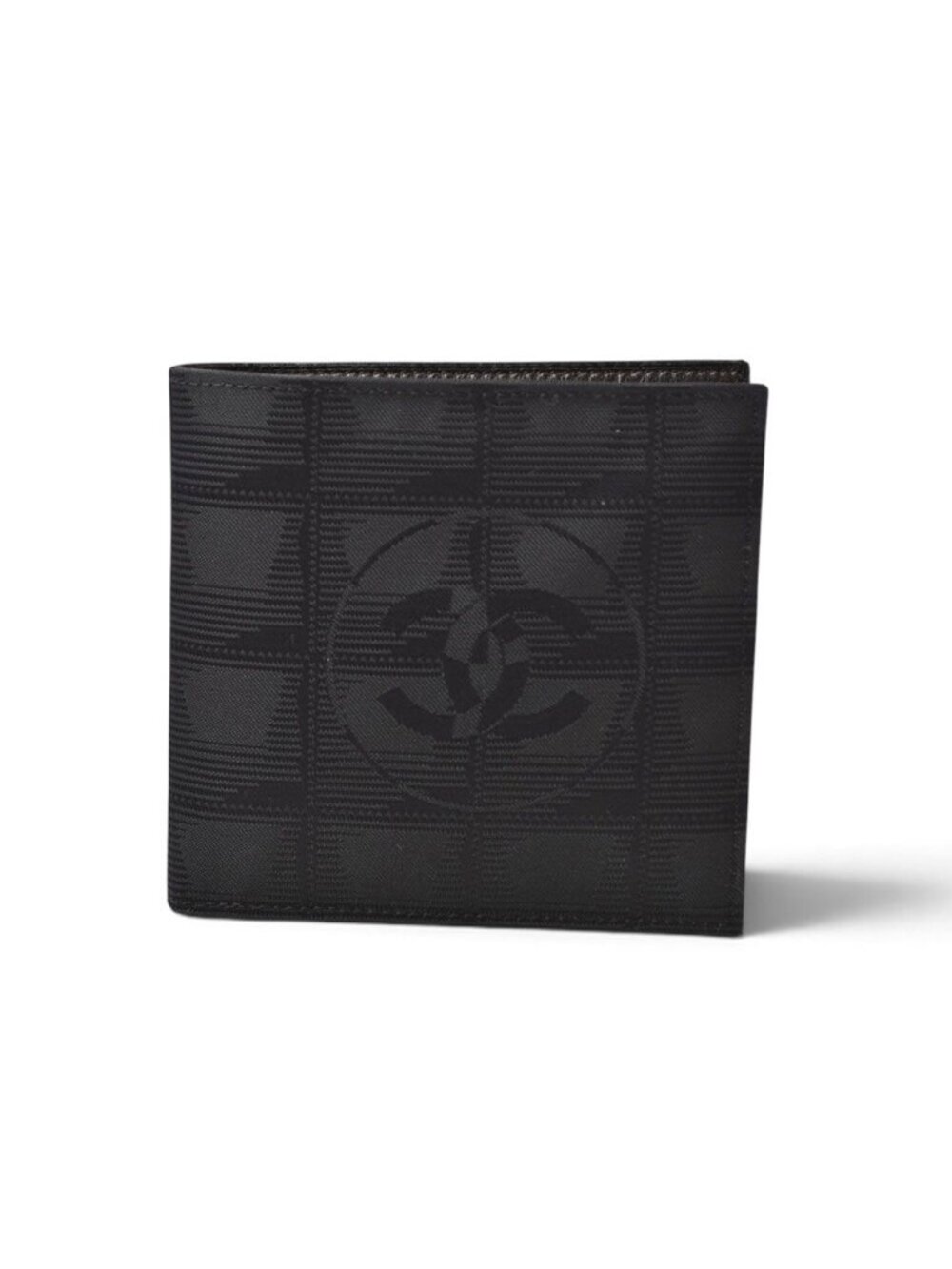 Chanel Bifold Wallet Vintage New Travel Line CC Logo Black
